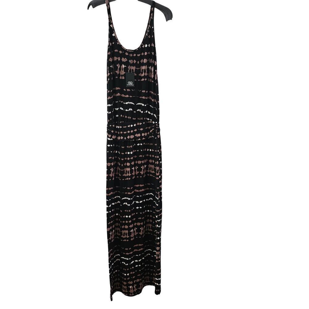 NWT Tart Collections Women's Black Beige Scoop Neck Midi Dress Size XS